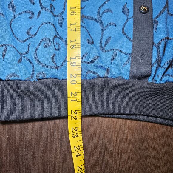 VTG Alfred Dunner Cardigan Women Petite Small Blue Scroll Print Button Front USA - Picture 7 of 8